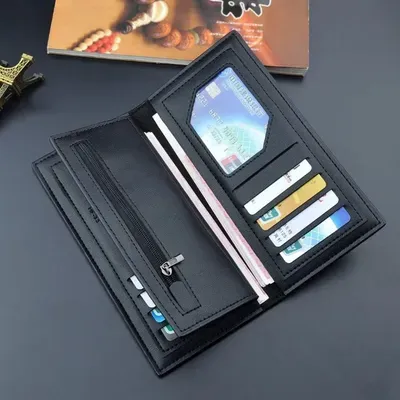 Dual Tone Long Wallet with 14 Card Slots & Zipper Pocket thumbnail 2