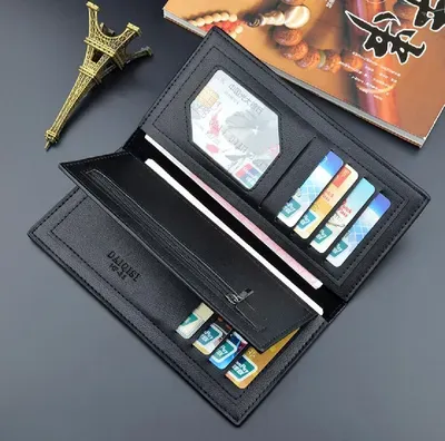 Dual Tone Long Wallet with 14 Card Slots & Zipper Pocket thumbnail 3