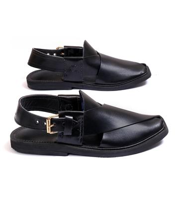 Men's Leather Plain Peshawari Chappal