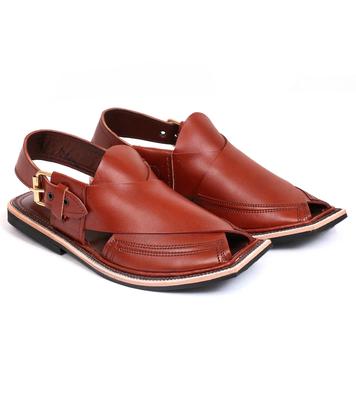 Men's Leather Plain Peshawari Chappal
