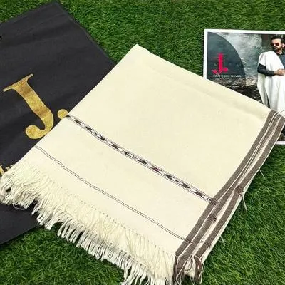 1 Pc Men's Wool Plain Shawl