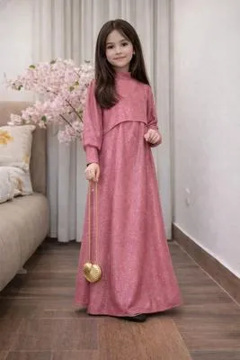 Pink Georgette 2-Piece Girls Wedding Party Set