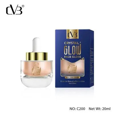 CVB Crystal Glow Face Gloss Highlighter Éclat de Beauté – Dewy Glass Skin Glow, Sheer Gel-Based Formula, 2 Tints (Golden Gaze & Silver Charm), 1 Pcs