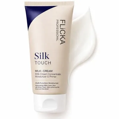 Flicka Silk Touch Milk-Cream is a lightweight 3-in-1 moisturizer and primer that deeply hydrates skin, smooths pores, and creates a flawless makeup base. Perfect for daily use and long-lasting makeup in Pakistan weather.