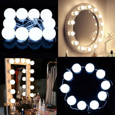 Vanity Lights for Mirror, Hollywood Style Vanity Lights with 10 dimmable Bulbs,Adjustable Color & Brightness,USB Cable(No Mirror Include)
