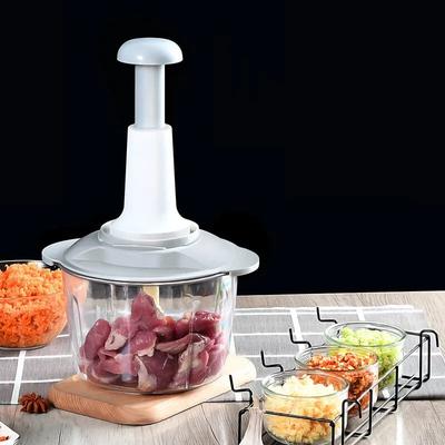 Manual Chopper Machine Hand Chopper Vegetables Push Chopper 1.5 L Capacity / Advanced Multi-Function | Food Processor | Vegetable Cutter 3 Blades Random Colors