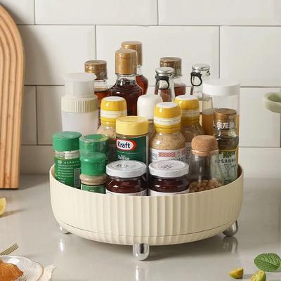 Rotary Storage Rack, Lazy Susan Turntable for Cabinet Rotating Spice Rack, 360° Rotating Storage Rack Turntable Cabinet Organizer Kitchen Storage Cosmetic Makeup Organizers