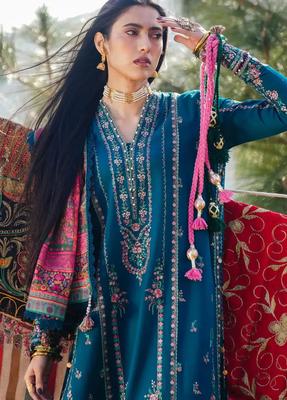 HUSSAIN REHAR 3 Pcs Unstitched Embroidered Suit