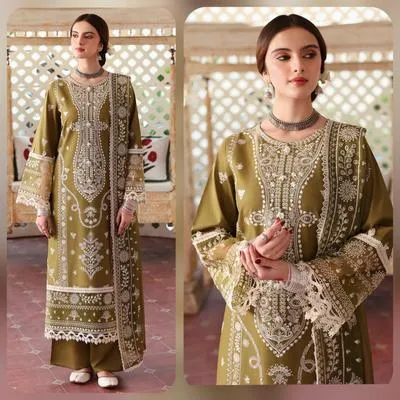 JADE 3 Pcs Unstitched Chikankari Embroidered Suit