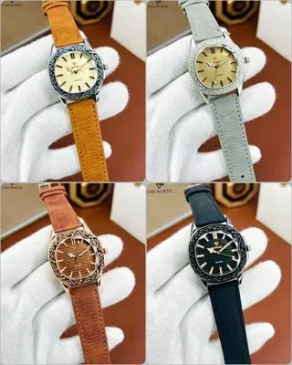 TimeWorth Luxury Quartz Watch for Men - Stylish Textured Dial Analog Wristwatch with Premium Leather/Suede Strap - 2026 Edition Fashion Watch for Boys & Gents (Multiple Colors)