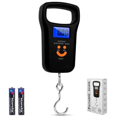 Fishing Scale, 110 lb / 50 kg Luggage Scales with Hooks, LCD Display, Multi-Weighing Unit, High Precision Kitchen Digital Suitcase Scale, Fish Scale