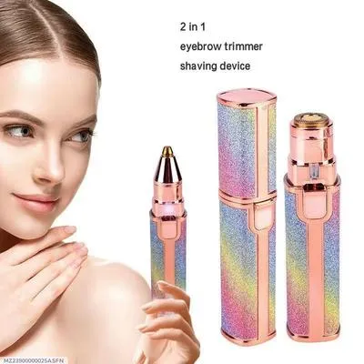 Rechargeable Eyebrow Trimmer Pink ABS Double Head 18K Gold thumbnail 2