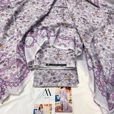 3 Pcs Women's Unstitched Printed Suit