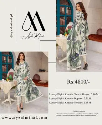 3 Pcs Women's Unstitched Printed Suit