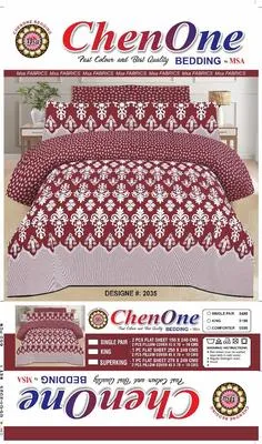 3 Pcs Cotton Printed Double Bedsheet
