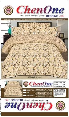 3 Pcs Cotton Printed Double Bedsheet