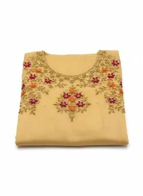 3 Piece Unstitched Dress for Women's | Party Wear | Organza Embroidered Suit | Handmade Aari & Zari Work | Kataan Silk Trouser | Customized thumbnail 4