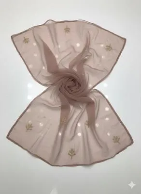 3 Piece Unstitched Dress for Women's | Party Wear | Organza Embroidered Suit | Handmade Aari & Zari Work | Kataan Silk Trouser | Customized thumbnail 5