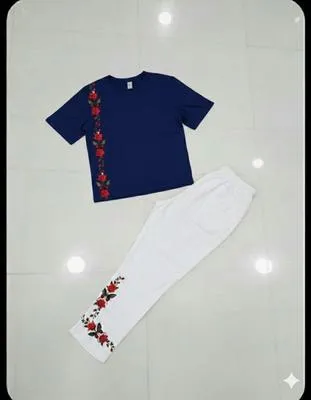 2 Pcs Women's Stitched Jersey Printed Night Suit