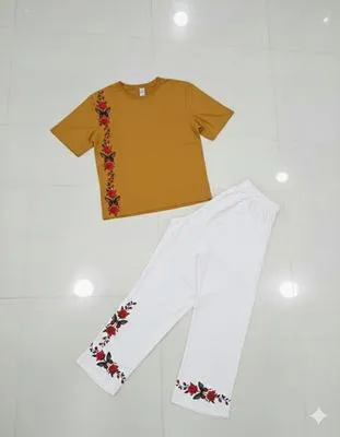 2 Pcs Women's Stitched Jersey Printed Night Suit