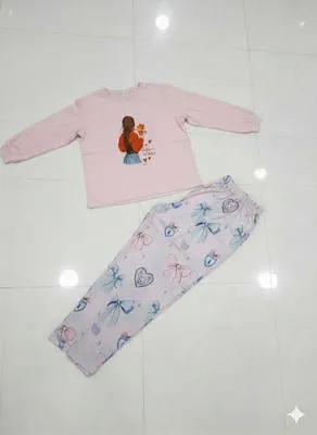 2 Pcs Women's Stitched Jersey Printed Night Suit