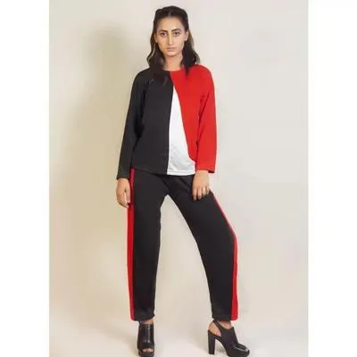 2 Pcs Women's Stitched Jersey Plain Tracksuit