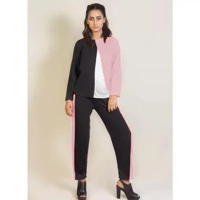 2 Pcs Women's Stitched Jersey Plain Tracksuit