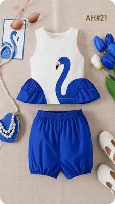 Kids Sworn Outfit Set Blue White Shorts Set
