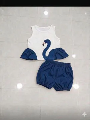 Kids Sworn Outfit Set Blue White Shorts Set thumbnail 3