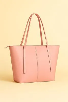 Girl's Faux Leather Plain Tote Bag