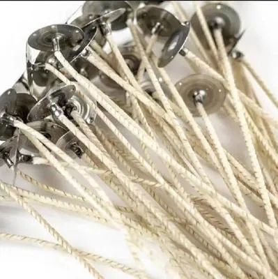 Parafin Candle Wicks 12cm /36 piece NaturalWax Coating With MetalTab