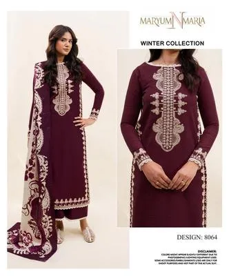 3 Pcs Women's Unstitched Embroidered Suit