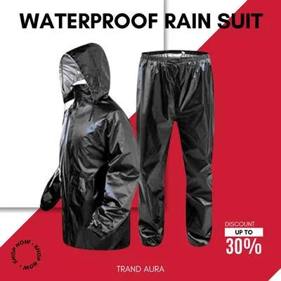 2 Pcs Parachute Rainsuit