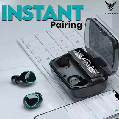 Black Long-Lasting Battery With Fast Charge 10 Earbuds