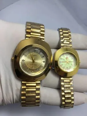 Golden Couple Watches Stainless Steel Chain Strap for Women and Men thumbnail 4