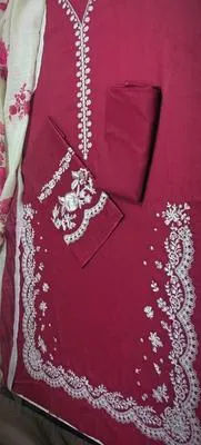 3 Pcs Women's Unstitched Embroidered Suit thumbnail 2