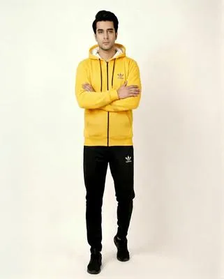 2 Pcs Men's Fleece Printed Hoodie Track Suit