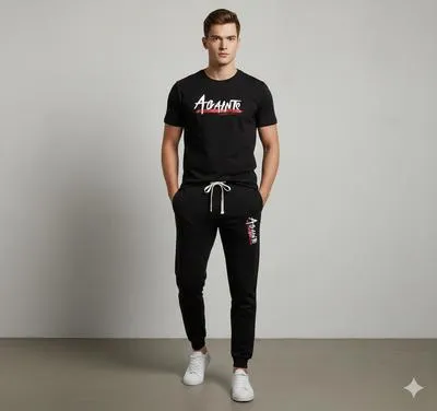 2 Pcs Men's Polyester Printed Track Suit