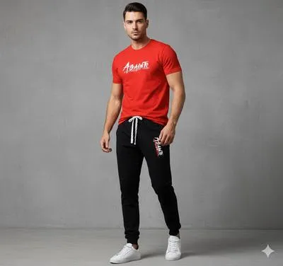 2 Pcs Men's Polyester Printed Track Suit