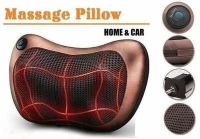 Heat-activated Electric neck massager pillow for deep-kneading back and shoulder massages in the office, home, or car