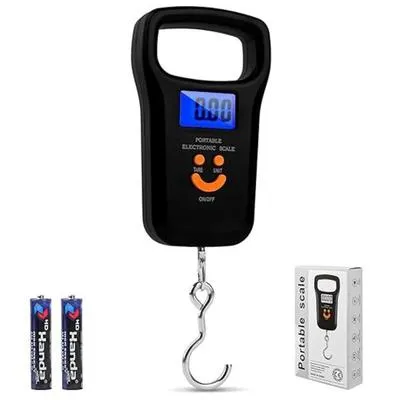 110 lb / 50 kg Digital Luggage Scale with Hooks – LCD Display, Multi-Weighing Units, High Precision for Suitcases, Bags, & Kitchen Use