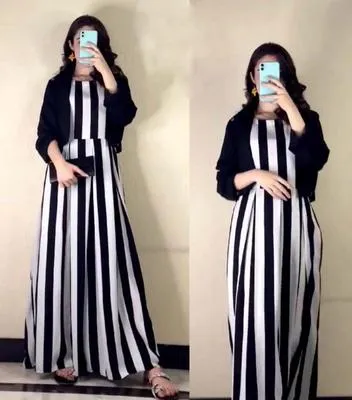 2 Pcs Women's Stitched Silk Printed Maxi Suit