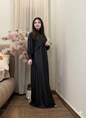 2 Pcs Women's Stitched Diamond Plain Maxi