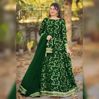 3 Pcs Women's Stitched Shamoz Silk Embroidered Lehenga Choli