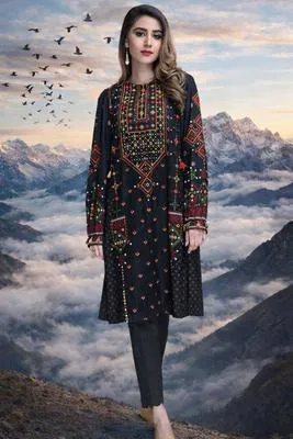 2 Pcs Women's Unstitched Embroidered Suit
