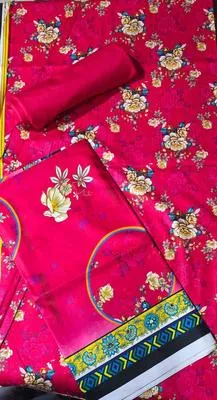 3 Pcs Women's Unstitched Printed Suit