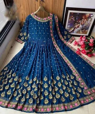 3 Pcs Women's Stitched Shamoz Silk Embroidered Maxi And Trouser