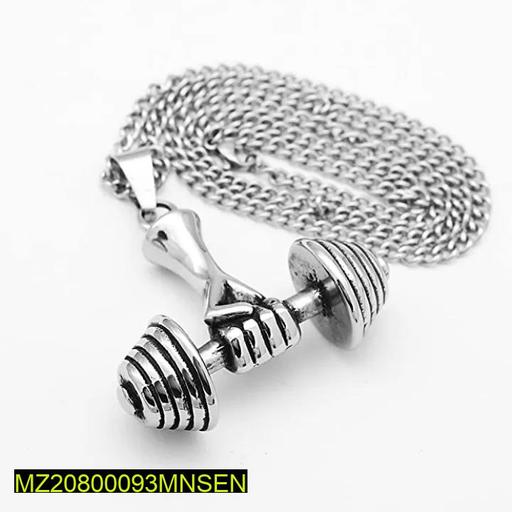 1 Pc Stainless Steel Dumbell Design Men's Pendant