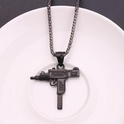1 Pc Alloy Silver Plated Gun Design Pendant For Men
