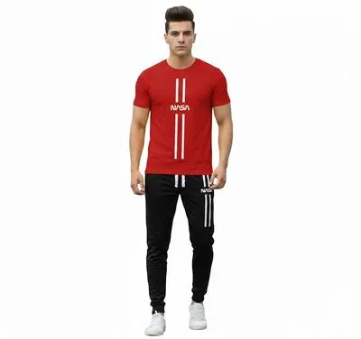 2 Pcs Men's Polyester Printed Track Suit